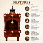 CraftVeda Premium MDF Wooden Pooja Mandir for Home & Office | Wall Mounted Devghar Temple with LED Spot Light | Space-Saving, Durable Pooja Unit (Brown Finish, 13x6x7 Inches)