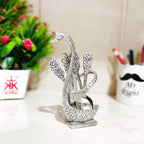 Kridaykraft Metal Swan (Duck) Silver Spoon Stand for Dining Table/6 Pc Spoon Set with Stand/Decorative Spoon Rest Showpiece Item for Dining Table...