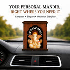 SOLOBOLO Mandir for Home with Door | Wooden Pooja Mandir with Storage | Step Home Temple for Pooja Room | Premium MDF Engineered Wood | Car Decor