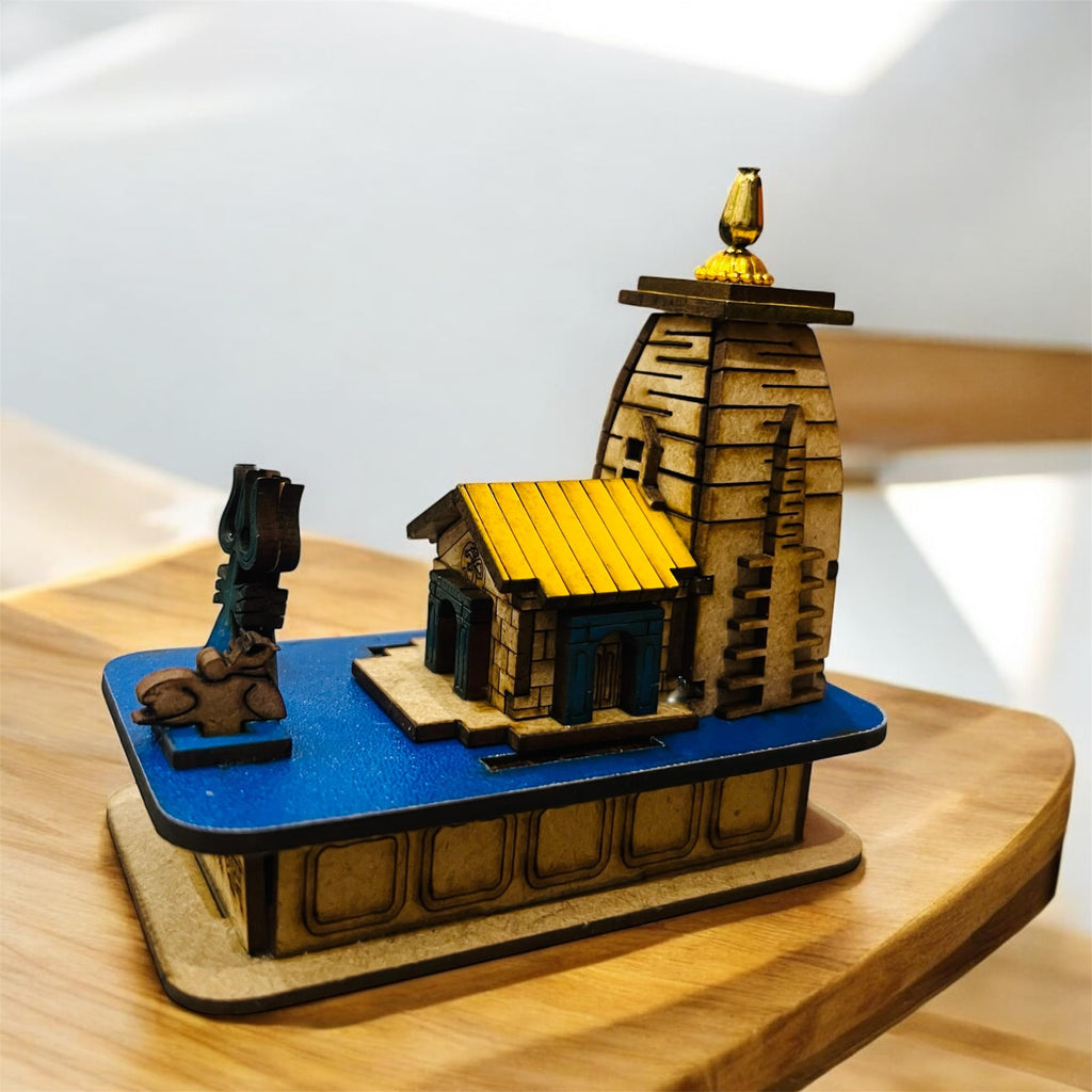 Kedarnath Temple Miniature Replica Handcrafted 3D Wooden Model