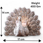 KridayKraft Metal Dancing Peacock Candle Holder Vastu Figurine for Good Luck and Love | Candle Holder for Home Dcor Tabletop Living Room Office | Showpiece Statue for Gifting
