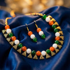 JFL - Jewellery for Less Fancy Tri Color Necklace set Handmade Fashion Jewellery for Independence Day/Republic Day Women & Girls