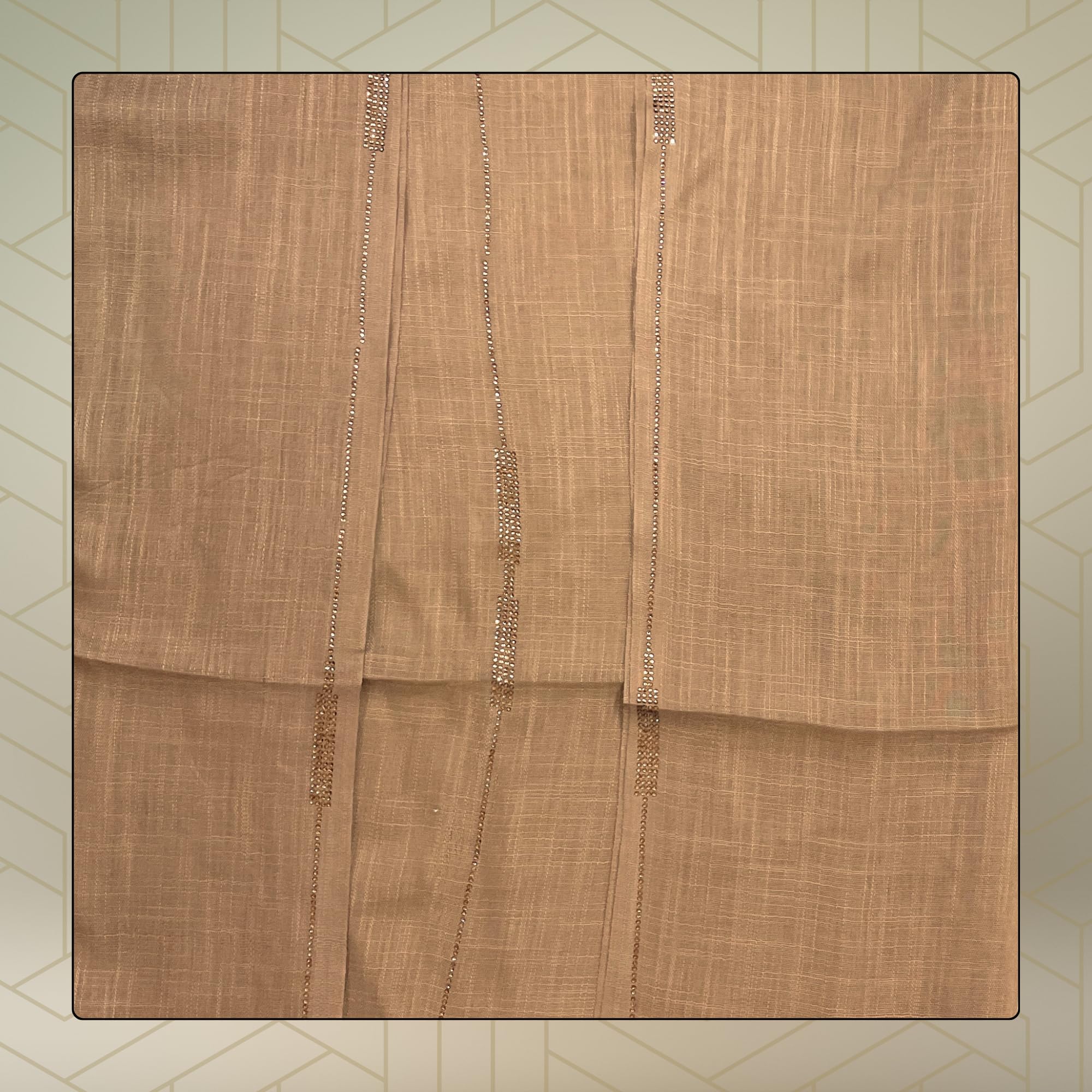 FAHABO Scarf Woman Voile Cotton Scarves with Rhinestone Embellishments | Hijab Scarf | Headscarf | Neck Scarf | Stoles | Wraps Size 71 L x 32 W (Almond Brown)