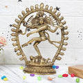 ARTVARKO 1Ft Large Brass Natraj Idol Murti Natraja Bhagwan Large Shiva Dancing Statue Home Decor Mandir Temple Vastu Showpiece for Gift.