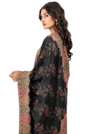 Naureen Women Faux Pashmina Kani Shawl, Floral Artwork, Warm and Soft, 40x80 inch