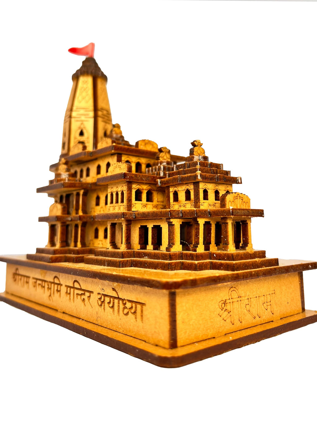 Mandir Ayodhya Mandir for Home, Ideal for Home Décor and Pooja, Mandir Ayodhya Model 3D Replica Handcrafted Wooden, Perfect Diwali Gift, Decorative Living Room Item, Home Decor & Gifts
