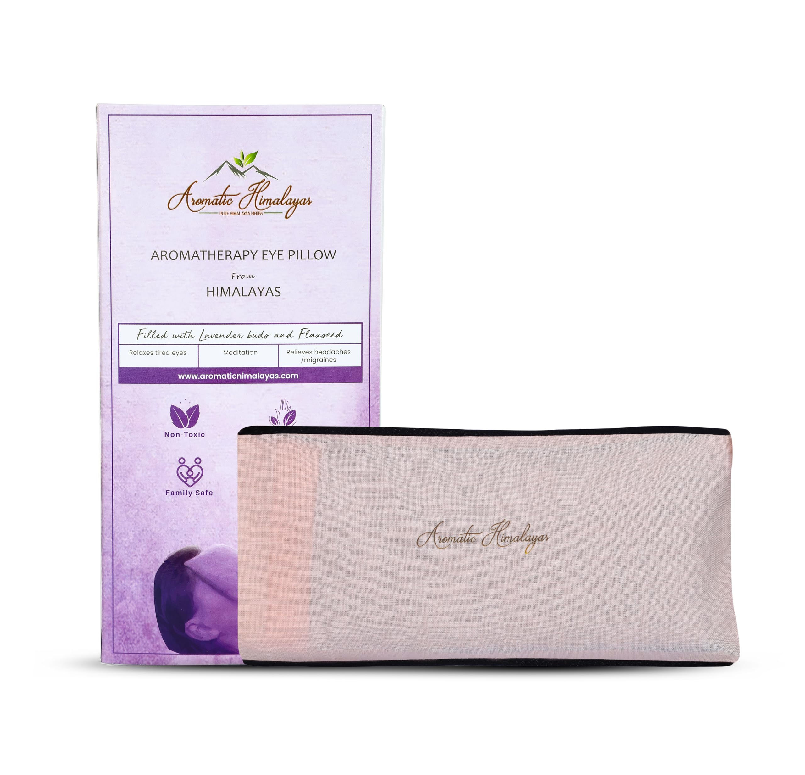 Aromatic Himalayas 100% Cotton Eye Pillow with Flaxseed & Lavender for Stress Relief, Sleep, Dryness in Eyes, Puffiness, Dark Circles, Sinus Congestion, Yoga and Meditation-Perfect for Self Care Gifts-Brown