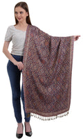 EH Reversible Jamawar Multicolor Viscose Silk, Floral & Paisley Super Soft Pashmina Stoles/Scarf (Floral Royal Blue), For Female