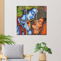VIBECRAFTS Beautiful Radha Krishna 3 Pieces Canvas Wall Painting Fitted With Wooden Frame For Home | Office | Living Room | Gifts (PTVC3Pcs1_9549)