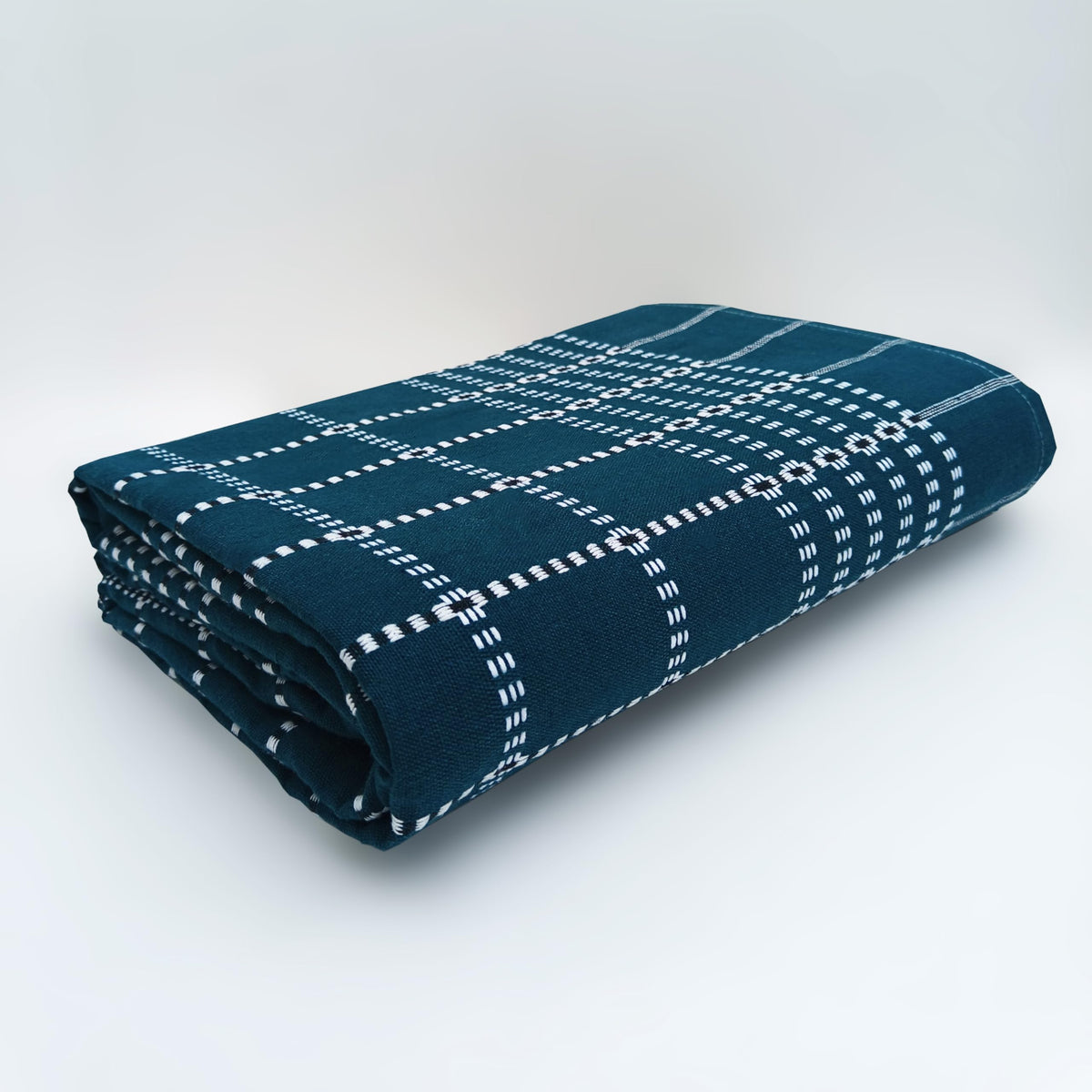 VELIRSON 100% Pure Cotton Checkered Blanket Single Bed Size 60x90 Inch - Denim Blue | Bedsheet for Single Bed Cotton | Solapur Chaddar | All Seasons Daily Use Blanket | Pack of 1 (Denim Blue) Kafalo