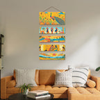 Artvibes Bride Sitting With Friends Village Theme Ethnic Indian Folk Art Decorative Wall Art MDF Wooden Wall Hanger for Living Room | Home Decor | Wall Illustrations | Art Print | Gift Item (WH_6714N)