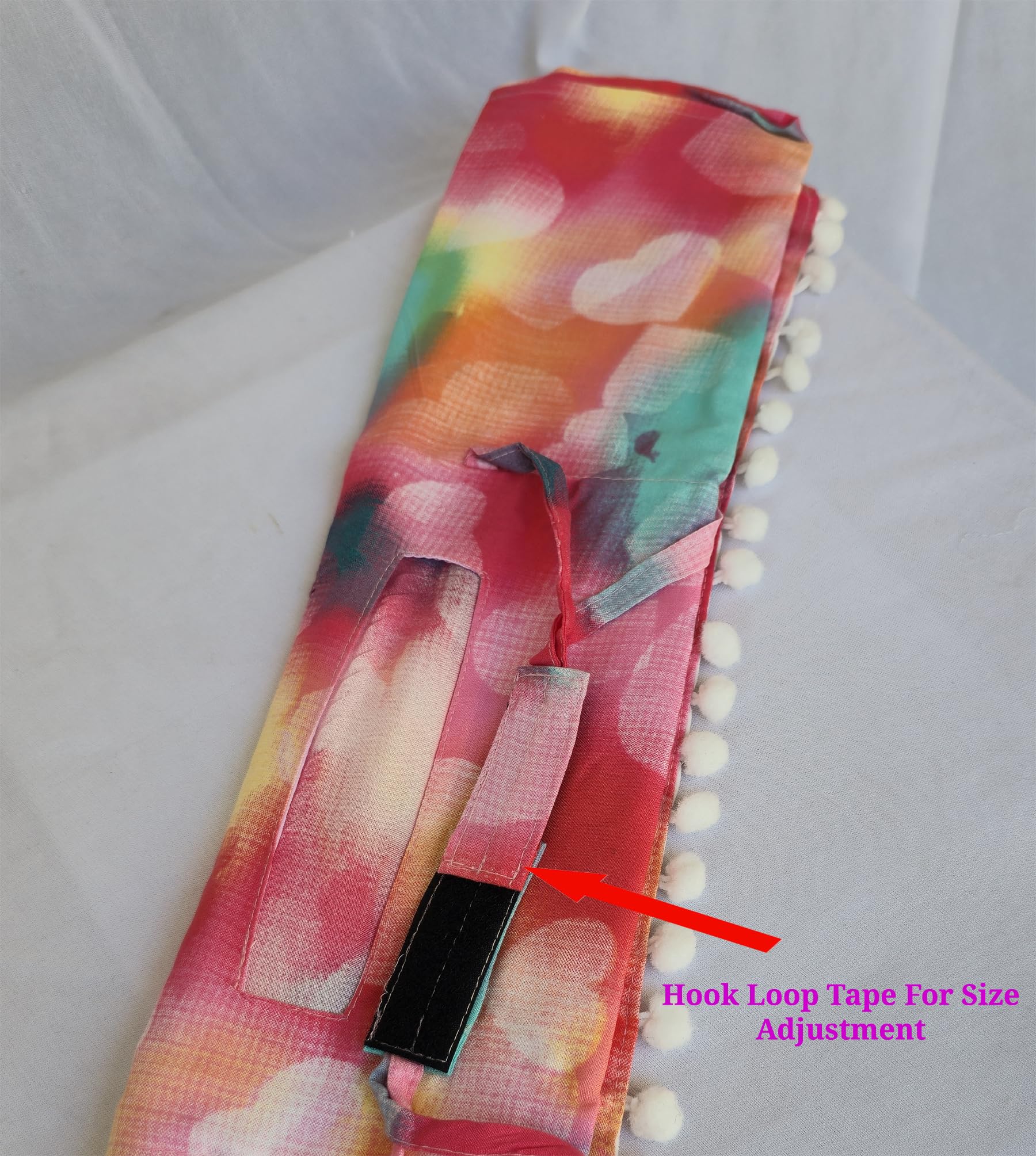 Switchon Rayon Mill dye Innovative scarf for Women with closer 4 inch Hook and Loop Tape size adjustable (Red_Multi)