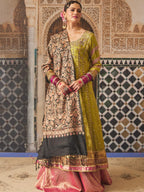 Pashmoda Women Aangan Wool Blend Nalki Embroidered Stole, Shawl and Wrap, Luxury Pashmina Evening Wrap (Size: 71X203 CM)