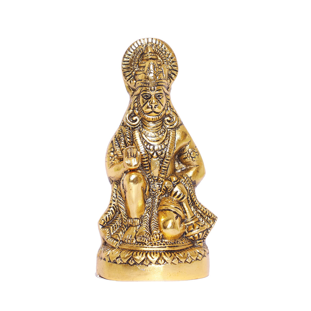 KridayKraft Hanuman ji Metal Statue,Bajrangbali Murti for Pooja & Decor Your Home,Office,Religious Idol Statue Gift Purpose,Table Showpiece Figurines,Pack of 1 Hanuman Ji Murti for Car Dashboard...
