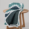 Divine Casa Single Bed Microfiber Dohar 120 GSM |Floral Printed Lightweight Blanket | Aqua Green & White | 210 x 140 cm Kafalo