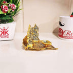 KridayKraft Laxmi Ganesha Metal Statue,Laxmi Ganesha Murti with Diya for Pooja,Ganpati Idol for Home Decor,Gift Your Relatives,Religious Idol Gift Article,Showpiece Figurines...