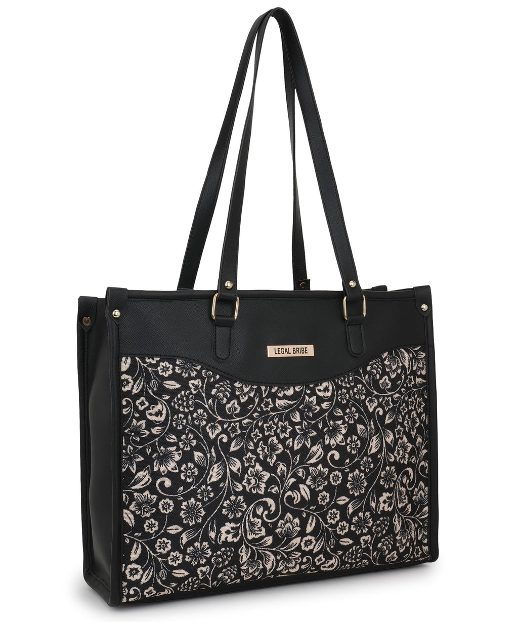 LEGAL BRIBE Printed Tote Bag (Black and White)