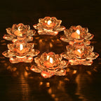 SLY Crystal Lotus Candle Holders Creative Decoration 5 Inch for Home Decoration, Votive Activity, Wedding, and Gift, Set of 2pcs