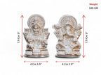 KridayKraft Metal Lakshmi & Ganesha Idol Pair – Silver-Finish Mini Statues (7.5 cm × 4 cm Each), 160 g – Auspicious Home Puja Decor & Diwali Gift