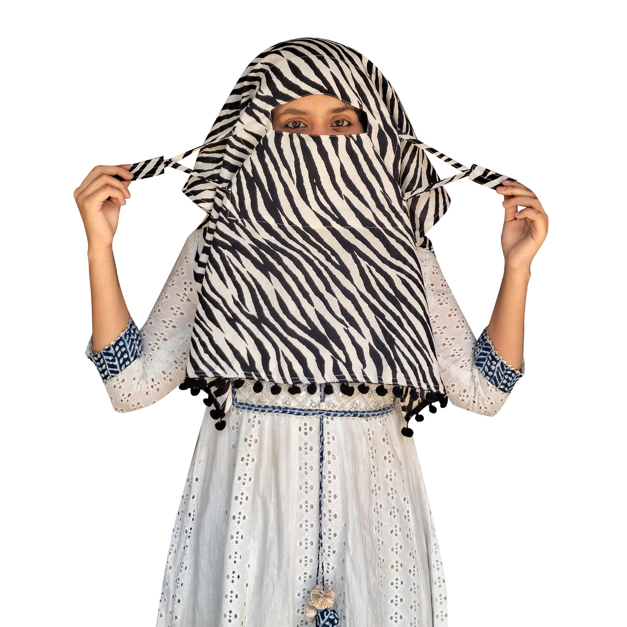 Switchon Rayon Mill Dye Innovative Scarf Hijab For Women With Closer Hook And Loop Tape Size Adjustable -Scoty Scarf (Multicolour3), (Female)