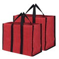 DOUBLE R BAGS Big Eco Cotton Canvas Shopping Bag | Red Jhola Bag for Milk, Grocery, Fruits & Vegetables | Reinforced Handles | 43×21×35.5 cm | 1 Compartment Kitchen Essential (Pack of 2)