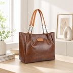 EARTHEA Tote Bag for Women | Large Faux Leather Handbag Fits 14 Inch Laptop | Stylish Shoulder Office Bag with Zipper | Spacious Work Tote for Daily Use, Travel & Shopping