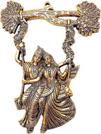 KridayKraft Radha Krishana Murti on Swing Jhula Metal Statue Gold Antique Finish So Looks Very Beautiful for Decor Your Home,Office Walls,Showpiece Figurines,Religious Idol Gift Article...