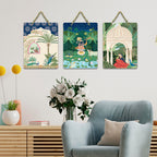 Artvibes Shreenathji Wall Hanging Home Decorative Wall Art for Living room | Spiritual Decor Items | Wall Sculpture | Signs & Plaques| Stylish Modern Decor Item | Gift Items (WH_9671N), Set of 3