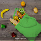 TOPDesign 6-Pack Economical 16x15 Lime Green Cotton Tote Bag, Lightweight Medium Reusable Grocery Shopping Cloth Bags, Suitable for DIY, Advertising, Promotion, Gift, Activity