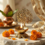 Behoma 100% Pure Brass Kalpavriksha Diya for Puja | Deepak for Mandir