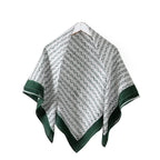 Ravaiyaa - Attitude is everything Sanganer Hand Block Printed Scarves Pure Cotton Scarf Square Hijab Dupatta 40 X 40 Inch (Green White Waves)