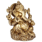 SVARUP Brass Ganesh Bhagwan Idol Ganesha Statue Ganpati Murti for Home Entrance Decor Diwali Puja Gift Height 6 Inch.