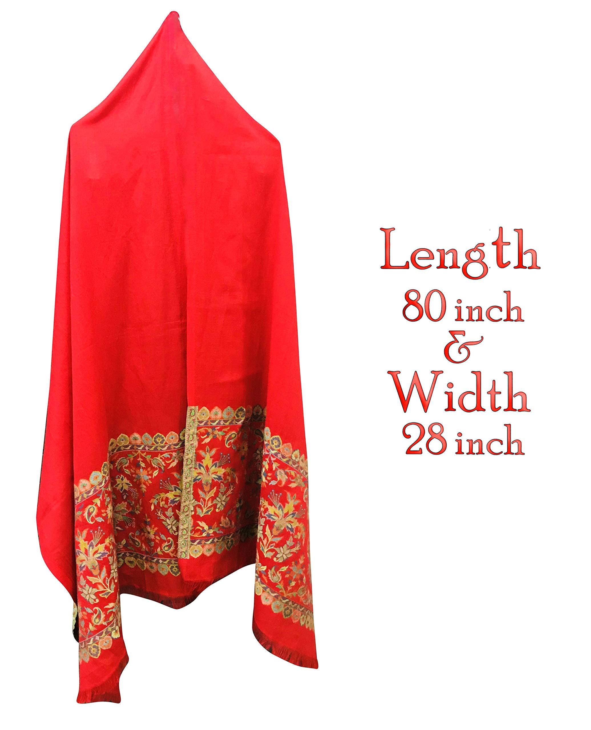 Kabello Women's Woolen Shawl, 45 Grams,Multicolor