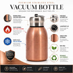 Premium Butterfly Print 300ml Insulated Stainless Steel Water Bottle | Hot & Cold Vacuum Flask | Leakproof Travel Bottle for Office, Gym, Car, Women & Girls Gift (300ml, Rose Gold/Copper)
