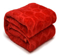 BENAVJI Mink Floral Embossed Super Soft AC Bed Velvet for Winter Blanket (Double, Orange) Kafalo