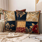 ishro home Premium Cushion Cover 16 inch x 16 inch | Luxury European Mosha Fabric | Love at First Sight Designs | Hidden Zipper | Machine Washable, Non- Fading | (4, Jodhpuri Royale, 16 x 16 Inches)