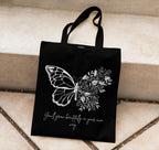 TrendoPrint Eco-Friendly Printed Black Tote Bag 14 x 16 inch with Makeup Pouch for College, Shopping and Travelling (TB154)