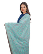 Naureen Women Faux Pashmina Kani Stole with Floral Motifs and Zari Accents, Soft and Lightweight, For Summer and Winter, 28x80 inch