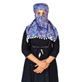 Switchon Scarf Hijab Rayon Printed fancy scarf for women Size Adjustable -Hook loop tape (Blue)
