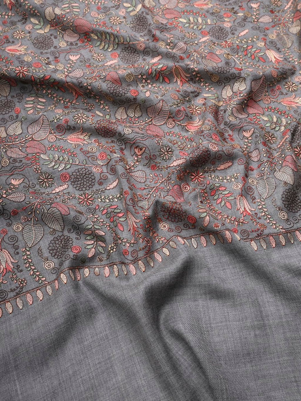 Pashmoda Women Gilkaari Pure Wool Embroidered Shawl (Size 101X203 CM)
