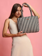 ENSAC Premium Cotton Tote Bag for Women, Stylish Handbag for women with Zip Closure | Fit for Office Bag, College, Travel Use | Handcrafted in India