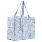 BLOCK N STYLE Cotton Printed Tote Bag, Hand Bag | Quilted Hand Printed Women's Carry Bag, Shopping Tote Bags | Ecofriendly Cotton Tote Bags, Comfortable and Trendy Design (Sky Printed 3)