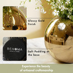 BEHOMA Metal Ball Round Metal Vase for Home Decor, Gold