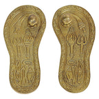 ARTVARKO Brass Charan Paduka Khadau (Feet) for Puja Spiritual Workship Wealth and Luck, Perfect for Diwali Gift Home 6 Inch