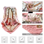NALNIZ Head Scarf for Women, Bandanas Printed Satin Large Square Hair Scarf Neck Scarves Shawl, Satin Scarf for Ladies Stylish (90x90cm)