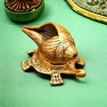 KridayKraft Shank Kachhua Stand Turtle for Vastu Feng Sui,Kachua Yantra for Good Luck & Evil Eye Protection,Metal Tortoise Staute Animal Showpiece Figurine & Gifting Items