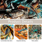 ULOS Women's Printed Shiny Dubai Style Luxury Floral Pattern Satin Head Scarf - Neck Scarf (Square)