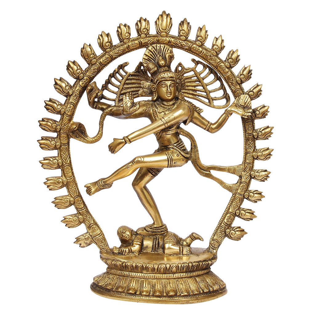 ARTVARKO 1Ft Large Brass Natraj Idol Murti Natraja Bhagwan Large Shiva Dancing Statue Home Decor Mandir Temple Vastu Showpiece for Gift.