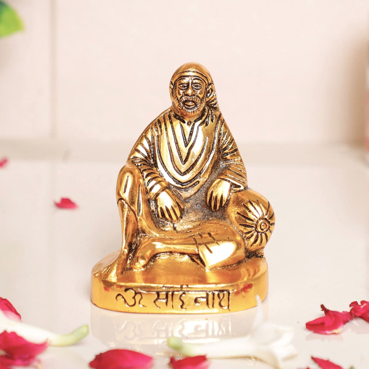 KridayKraft Shirdi Sai Baba Metal Statue,Sai Nath Idol,Sai Baba Murti Idol for Car Dashboard & Home,Office Decor,Showpiece Figurines,Religious Gift Article,Corporate Gift...