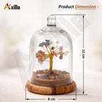 Axilla Original Certified Dome Crystal Chakra Tree for Positive Energy | 7 Chakra Healing Crystal Tree of Life with Protective Dome | Feng Shui Wish Tree for Wealth Meditation Home Decor Gift